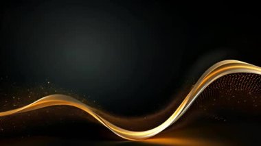 Black luxury corporate background with golden lines