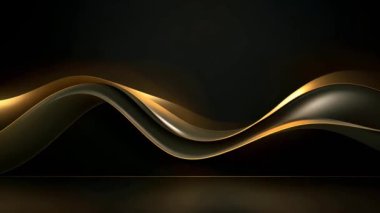 Black luxury corporate background with golden lines