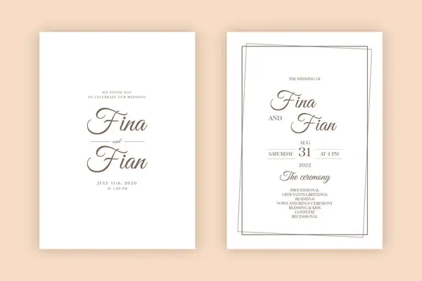 stock image Elegant wedding invitation with a simple design, featuring the n