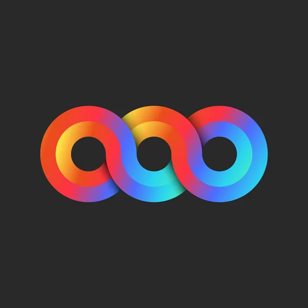 Infinity Logo Rainbow Gradient Endless Circles Geometric Shape Chain Loops — Stock Vector