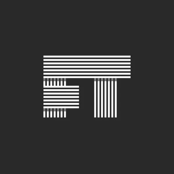 Letters Initialen Logo Mockup Monogram Twee Letters Samen Creatief Zwart — Stockvector