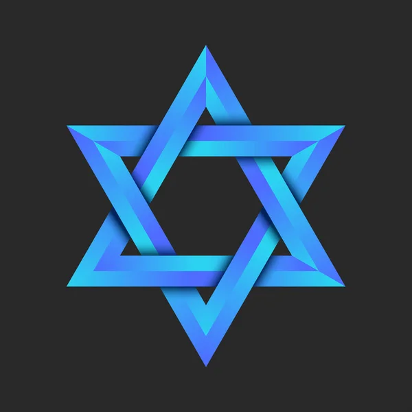 Davut Yıldızı Yahudi Kimliğinin Museviliğin Boyutlu Etkisinin Bir Sembolüdür Geometrik — Stok Vektör