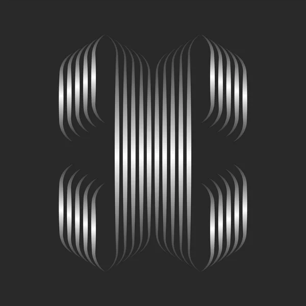 Монограма Літера Початковий Логотип Ефект Готичний Стиль Срібний Градієнт Паралельні — стоковий вектор