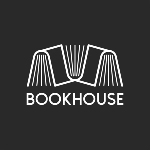 Логотип Трех Книг Минимальный Дизайн Книжный Дом Книжный Магазин Макет — стоковый вектор