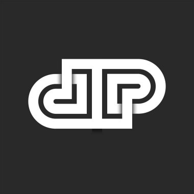 Monogram initials dp or pd letters logo design parallel lines artwork, linked two lowercase letters d and p creative idea identity logotype.