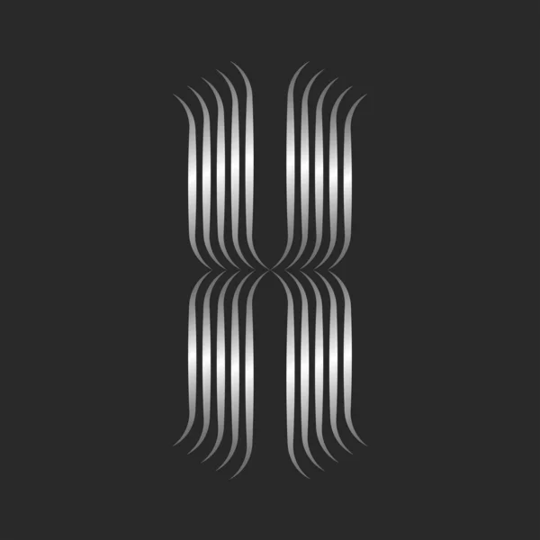 Logo Monogramme Lettre Design Typographique Artistique Gradient Argenté Lignes Minces — Image vectorielle