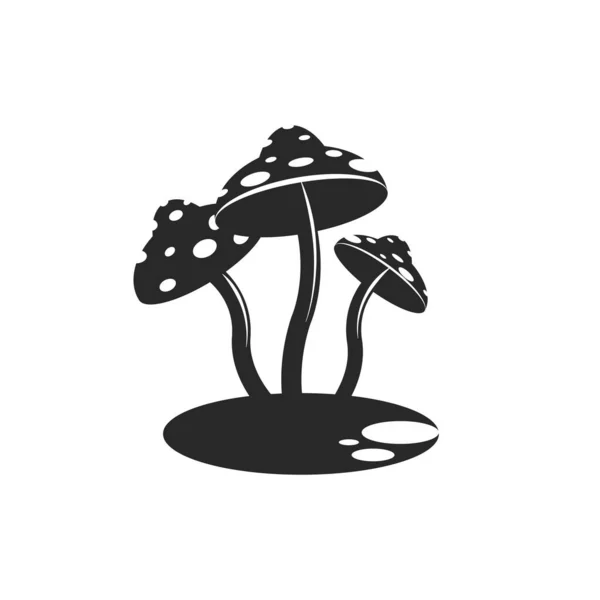 Fantasia Funghi Amanita Isolati Sfondo Bianco Composizione Tre Funghi Illustrazione — Vettoriale Stock