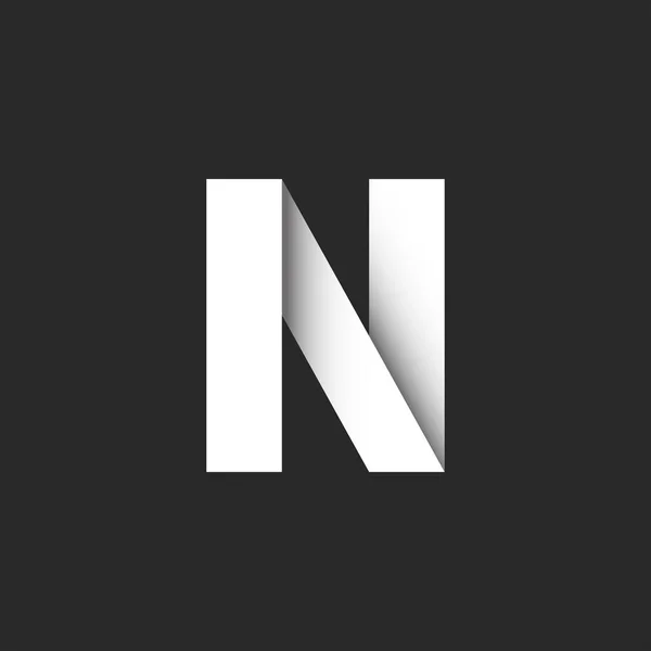 Letra Negrita Logotipo Cintas Tipografía Elemento Papel Corte Material Diseño — Vector de stock