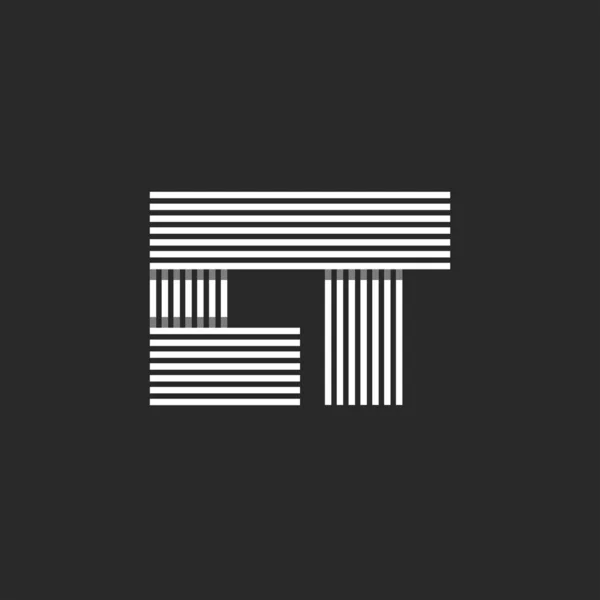 Буквы Инициалы Макет Логотипа Монограмма Две Буквы Вместе Креативные Черно — стоковый вектор