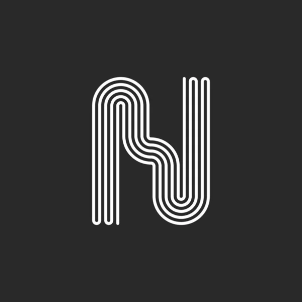 Letter Logo Monogram Continuous Mono Line Creative Design Hipster Initial — Stock Vector
