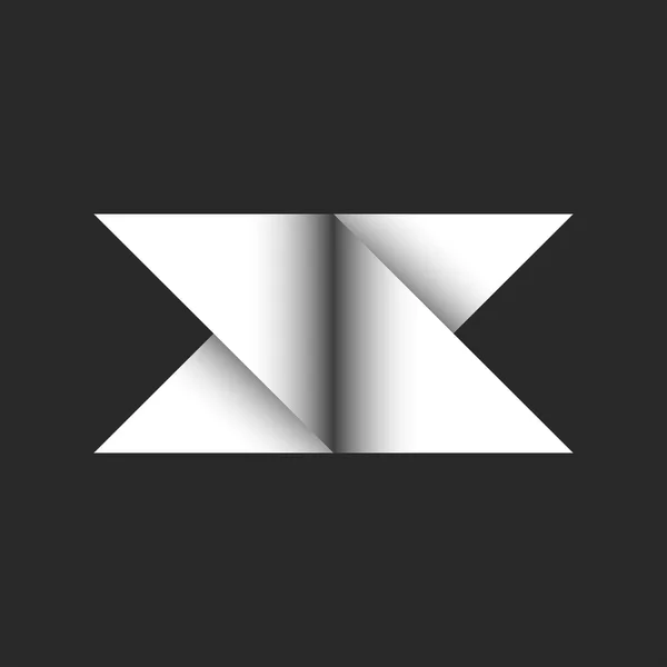 Brev Logo Kreativ Initial Från Vikta Ark Papper Svart Och — Stock vektor