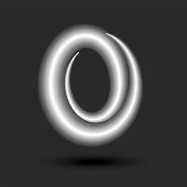Lettera Logo Creativo Monogramma Numero Zero Con Ombre Forma Tubo — Vettoriale Stock