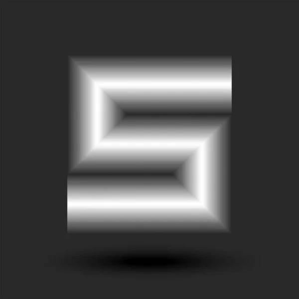 字母S3D标志或五号来自金属管形状 五号数字创意书法设计元素 — 图库矢量图片