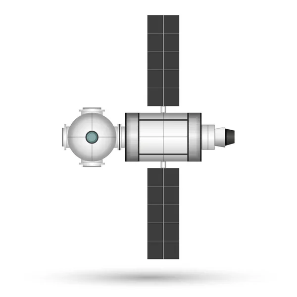Raumstation Orbital Vektor Realistisches Fiktionales Raumschiff Modell Futuristisches Konzept Attrappe — Stockvektor