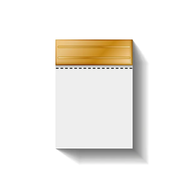 Wall Kalender Blanco Mockup Geïsoleerd Witte Achtergrond Briefpapier Notebook Loskoppelen — Stockvector