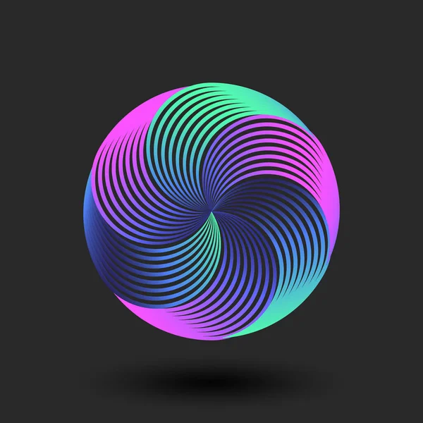 Вихрь Секторов Спирали Образует Логотип Круглой Геометрической Формы Красочный Круг — стоковый вектор