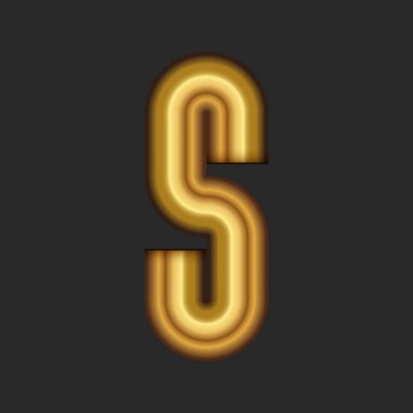 Altın S harfi ilk 3d logo modelleme minimal stil, iş kartı için altın çizgi metalik logosu.