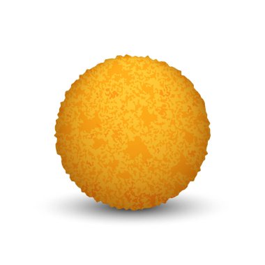 Panipuri küresi geleneksel Hint sokak yiyecekleri gerçekçi vektör besin nesnesi beyaz arka planda izole edilmiş, pani puri 3d kızartılmış top.