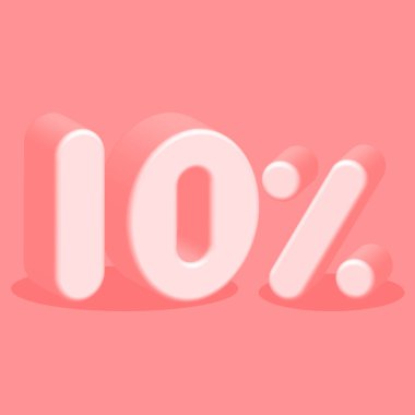 Isometric% 10 semboller yarım ton kırmızı poster maketi, 3D 10 numara indirimli pankart, reklam arkaplanı.