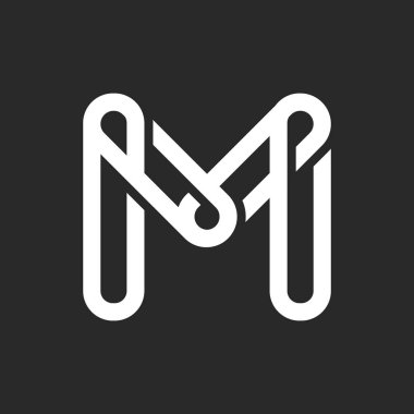 Karmaşık örülmüş M harfi logo tasarımı klasik harf formuna modern bir dokunuş sunan zarif çizgiler ve geometrik zarafetin bir karışımını sergiliyor. Markalaşma ve sanatsal tipografi için mükemmel..