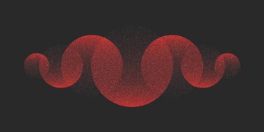 Red glowing abstract circular wavy shapes with noise textured gradient and dark psychedelic background, dynamic circles futuristic visual for modern sci-fi digital art, and creative science projects. clipart