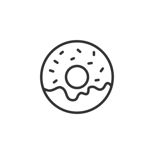 Ikona Donut Line Upravitelným Tahem Symbol Rychlého Občerstvení Vektorové Ilustrace — Stockový vektor