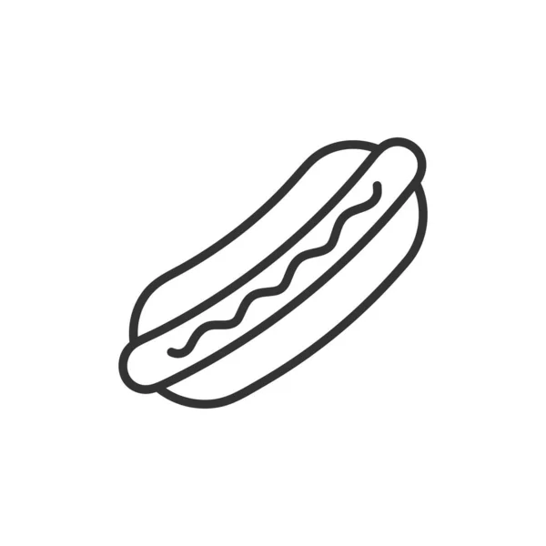 Ikona Řádku Hot Dogů Upravitelným Tahem Symbol Osnovy Vektorové Ilustrace — Stockový vektor