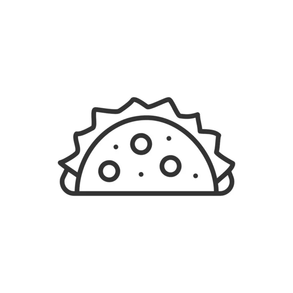 Ikona Čáry Taco Upravitelným Tahem Symbol Osnovy Vektorové Ilustrace Izolované — Stockový vektor