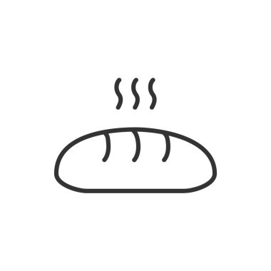 Düzenlenebilir vuruşlu ekmek çizgisi simgesi. Fırının ana sembolü. Gıda vektörü çizimi beyaz arkaplanda izole edildi.