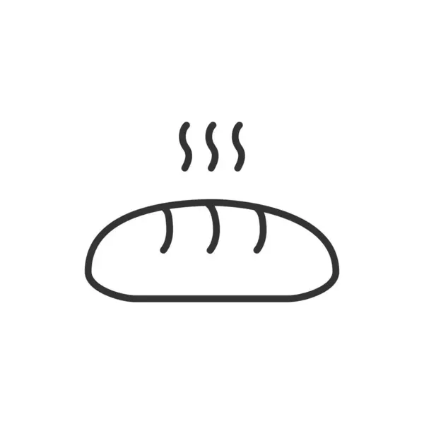 Ikona Řádku Chleba Upravitelným Tahem Symbol Pekárny Vektorové Ilustrace Potravin — Stockový vektor