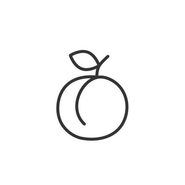 Düzenlenebilir felçli şeftali çizgisi simgesi. Yiyecek - meyve sembolü. Vektör illüstrasyonu.