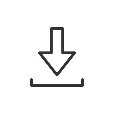 İndirme - düzenlenebilir felçli satır simgesi. Vektör illüstrasyonu. 