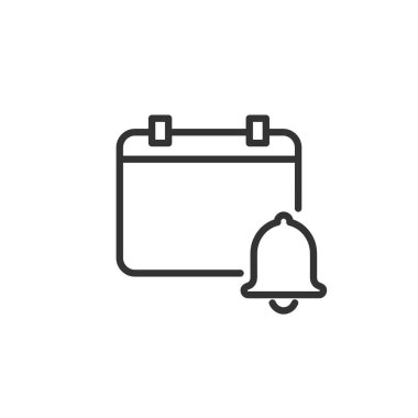 Takvim anımsatıcı - düzenlenebilir felçli satır simgesi. Vektör illüstrasyonu. 