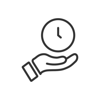 Elde saat - düzenlenebilir felçli çizgi simgesi. Vektör illüstrasyonu. 