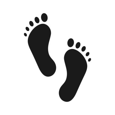 Ayak izi - basit siyah simge. Vektör illüstrasyonu