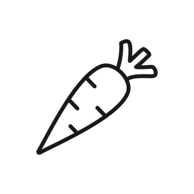 Havuç-çizgi ikonu ve düzenlenebilir vuruş. Basit bir sebze sembolü. Vektör illüstrasyonu.