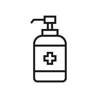 Antiseptik çizgi ikonu ve düzenlenebilir felç. Tıbbi sembol. Basit tasarım. Vektör illüstrasyonu