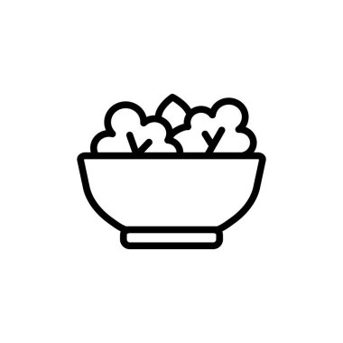 Salata kasesi - düzenlenebilir felçli çizgi simgesi. Basit taslak biçimi. Vektör illüstrasyonu