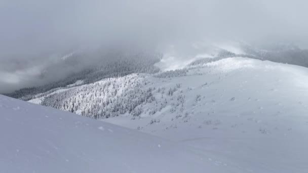 Piękna Zimowa Sceneria Górska Pan — Wideo stockowe