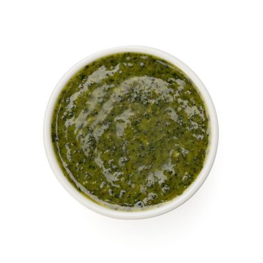 Sauce bowl isolated on a white background. Top view. Clipping path included