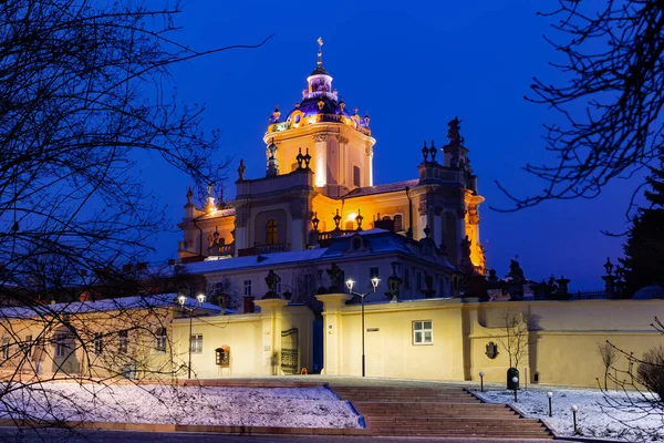 Καθεδρικός Ναός Του Αγίου Jura Στο Lviv Ένα Βράδυ Του — Φωτογραφία Αρχείου