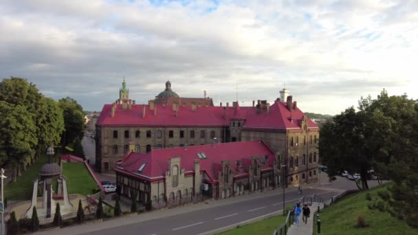 Lviv Ucrania Julio 2023 Edificio Histórico Del Departamento Bomberos Del — Vídeo de stock