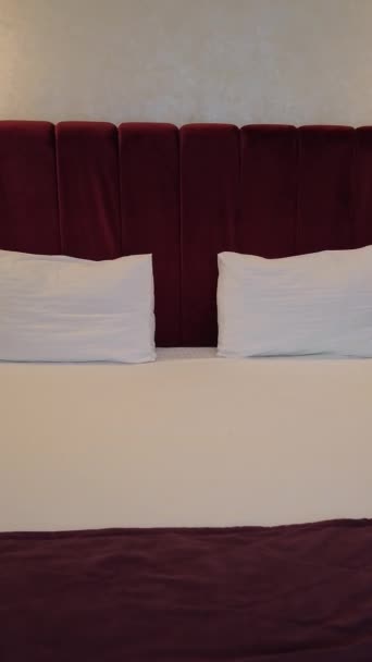 Кровать Номере Отеля — стоковое видео