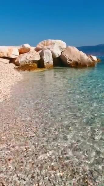 Spiaggia Inizio Estate Croazia Video Verticale — Video Stock