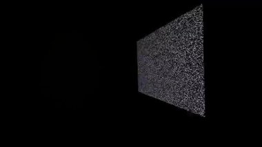 Televizyon ekranı, köşede duraksama uyarısı ile sinyal almadığını gösteren statik gürültü desenini gösteriyor, TV yayınının kanal kaynağından kesilmesiyle oluşan genel elektronik görüntü hatası