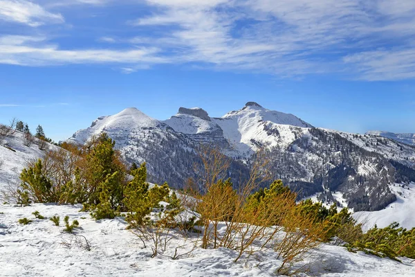 Monte Bondone mountain group in winter, Trento region, Trentino, Italian Alps