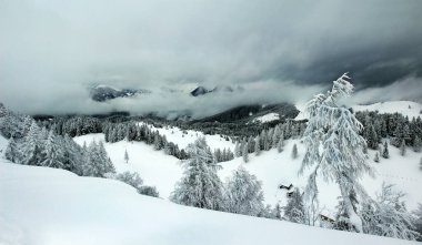 Hallstatt-Dachstein Alp Dağları 'nın kışın, Salzkammergut' un bir kısmı ve dolayısıyla Doğu Alpleri 'nin. UNESCO Dünya Mirası Alanı