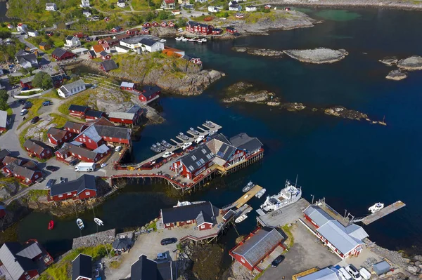 Malá Norská Rybářská Vesnice Lofoten Nejjižnější Město Lofoten Ostrově Moskenesyis — Stock fotografie