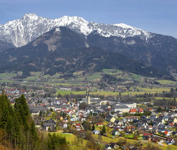 Panorama Ciudad Admont Austria Admont Una Ciudad Austríaca Del Estado — Foto de Stock