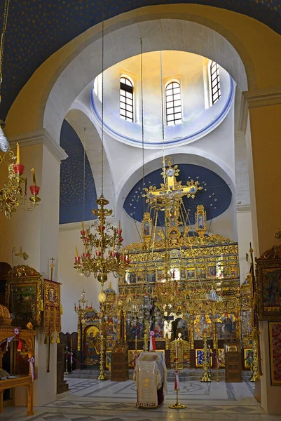 Kyrkointeriören Agia Triada Kloster Det Ett Grekisk Ortodox Kloster Akrotiri — Stockfoto